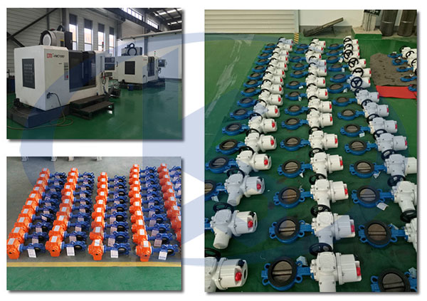 氣動(dòng)球墨對(duì)夾蝶閥車間一角