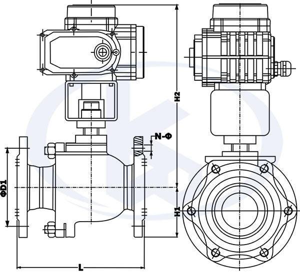 電動(dòng)法蘭球閥外形尺寸