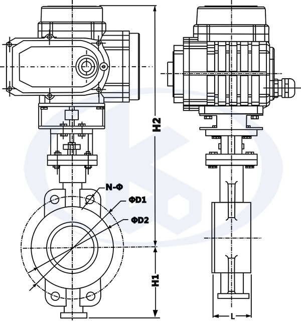 電動(dòng)硬密封蝶閥外形尺寸