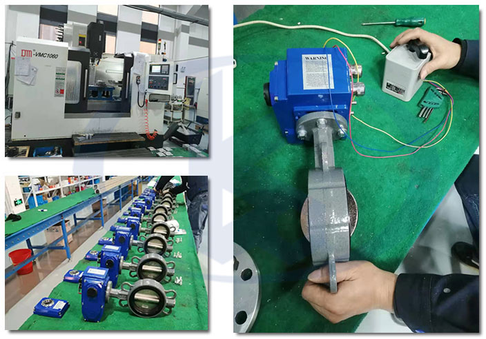 小口徑電動對夾蝶閥車間一角