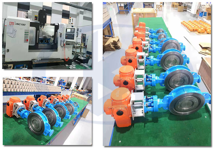 電動(dòng)硬密封蝶閥車間一角