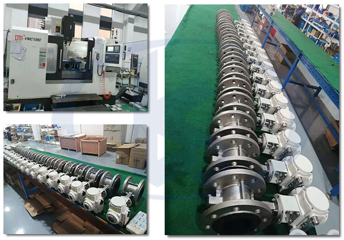 不銹鋼電動(dòng)法蘭蝶閥車間一角